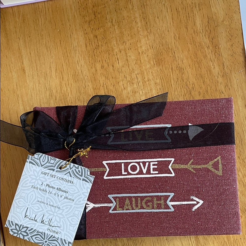 Nicole Miller Burgundy 'Love Laugh' Decorative Photo Album